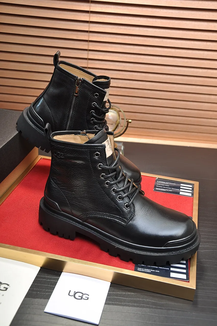 Men's shoes 💰640💶 [UGG] (full wool lining) top-end high-quality fur-in-one warm snow boots from Australia's warm luxury brand men's shoes, UGG-5877 official website synchronized, made of imported cowhide, carefully sewn...Imported rubber foam outsole (comfortable, soft, wear-resistant) The quality is really great...Exquisite workmanship, you can't put it down at first sight, available in sizes 39-44